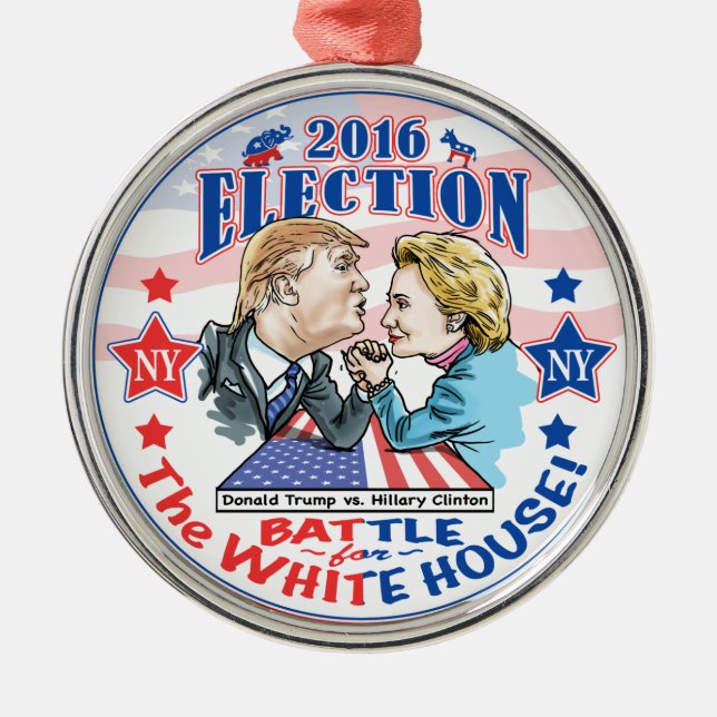 Ornement En Métal Atout contre Hillary 2016 (Devant)