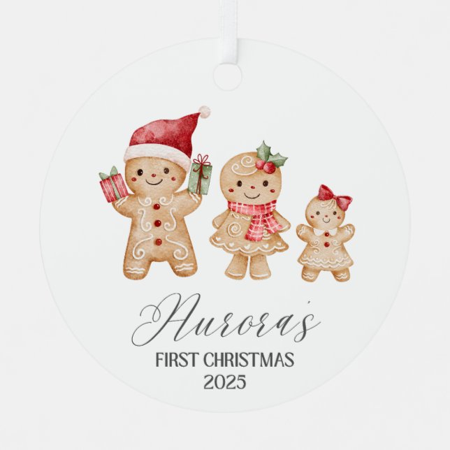 Ornement En Métal Aurora Personalized Baby's First Christmas (Recto)
