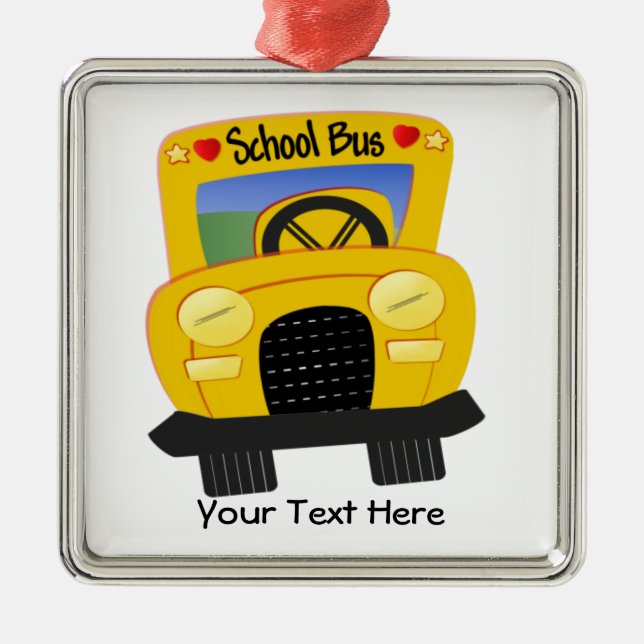 Ornement En Métal Autobus scolaire 2 (personnalisable) (Devant)