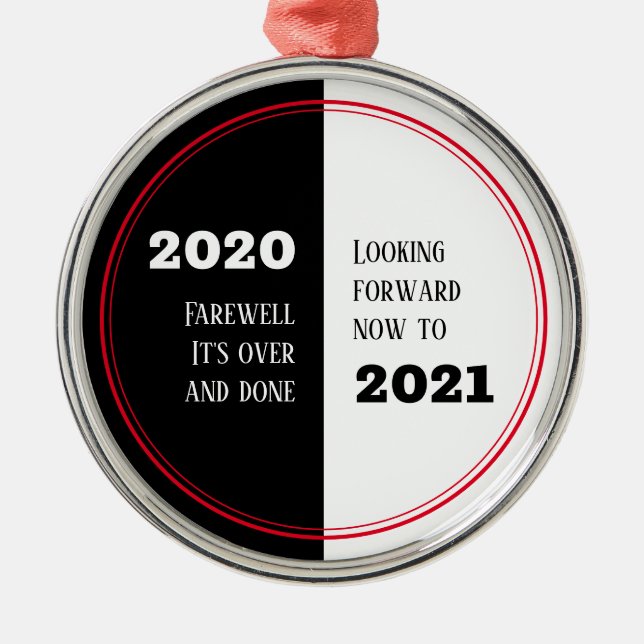 Ornement En Métal AVENIR 2020 | Perspectives 2021 | Nouvel An (Devant)