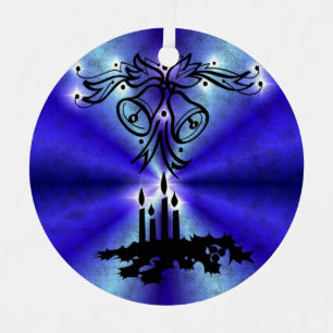 Ornement En Métal Avent, Artdeco de Noël sur Blue Green Rainbow