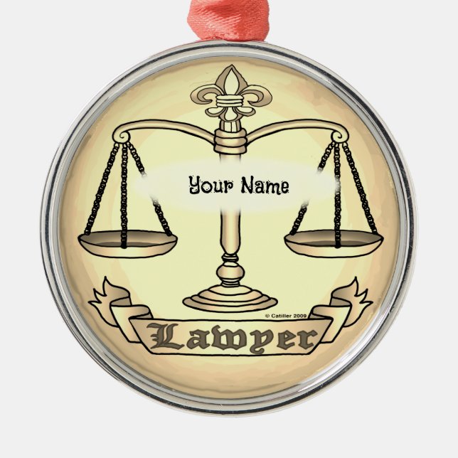 Ornement En Métal Avocat Justice Scales (Devant)