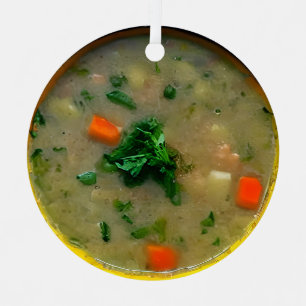 Ornement En Métal Avoir un Souper Christmas   Jeu de nourriture amus