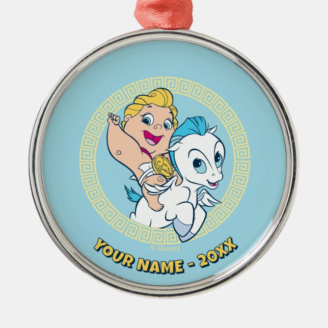 Ornement En Métal Baby Hercules Riding Pegasus Metal Ornament (Devant)