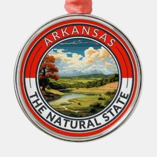 Ornement En Métal Badge de voyage artistique de l'Arkansas