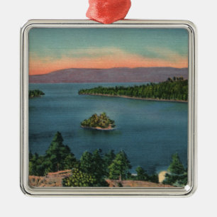 Ornement En Métal Baie vintage d'émeraude du lac Tahoe