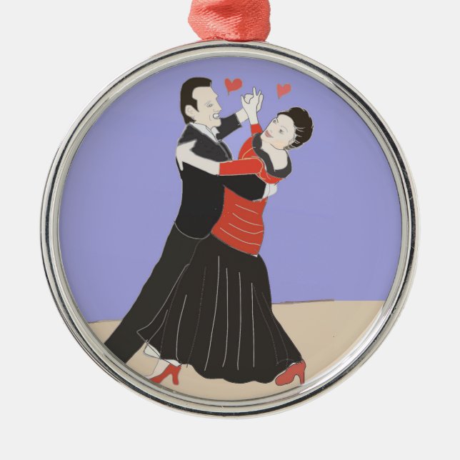 Ornement En Métal Ballroom Couple, (Devant)