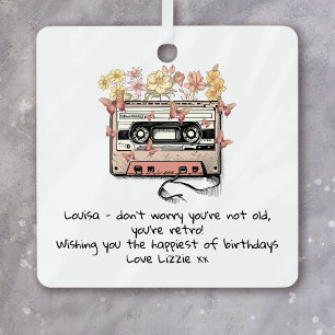 Ornement En Métal Bande-cassette amusante Retro Anniversaire