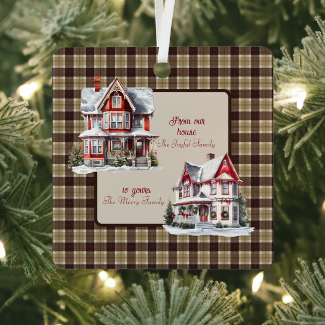 Ornement En Métal Bannockbane Original Scottish Tartan Christmas (Insitu)