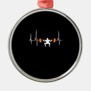 Ornement En Métal Barbell Poids Heartbeat Bodybuilding