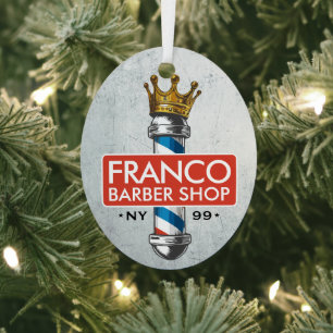 Ornement En Métal Barber Hair Shop King Crown Barber Pole Hair Salon