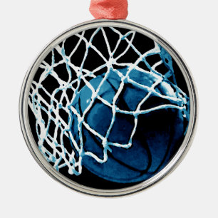 Ornement En Métal Basket-ball bleu