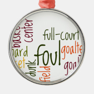 Ornement En Métal Basketball Game Beautiful texte extraordinaire cit