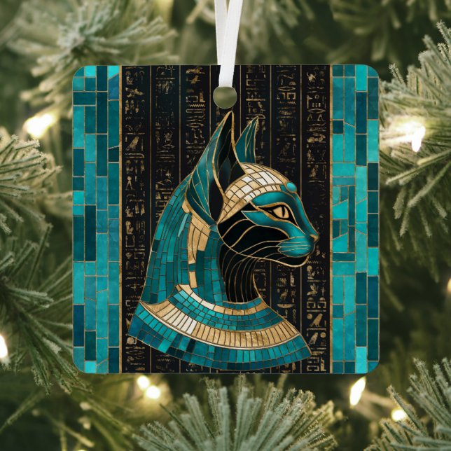 Ornement En Métal Bastet, déesse chatte égyptienne - Art mosaïque (Insitu)