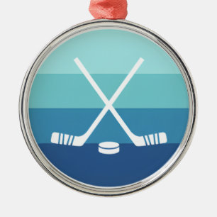 Ornement En Métal Bâtons de hockey minimalistes