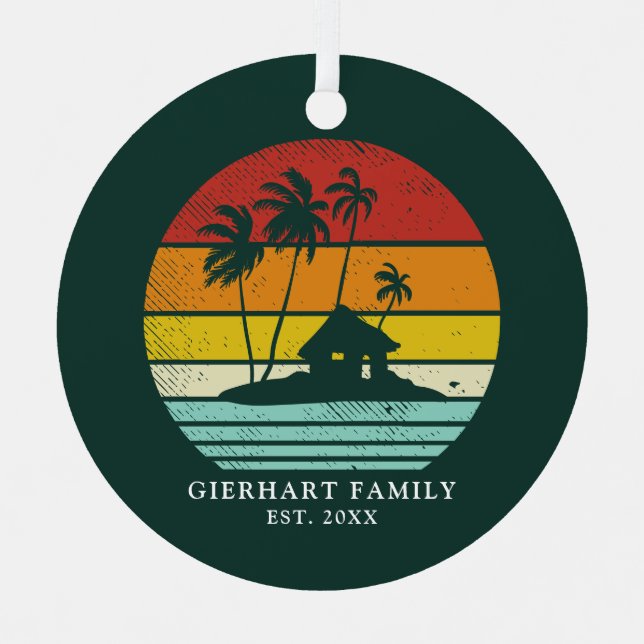 Ornement En Métal Beach House Vacances Famille Réunion Noël (Recto)