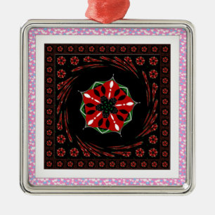 Ornement En Métal Beau rose Bleu Blanc Coeurs d'amour Design