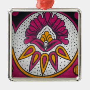 Ornement En Métal Beau tissu africain coloré Motif Art Imprimer