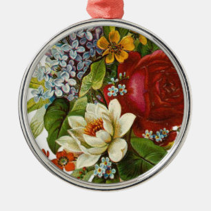 Ornement En Métal Beautiful Romantic Summer Bouquet with Red Rose