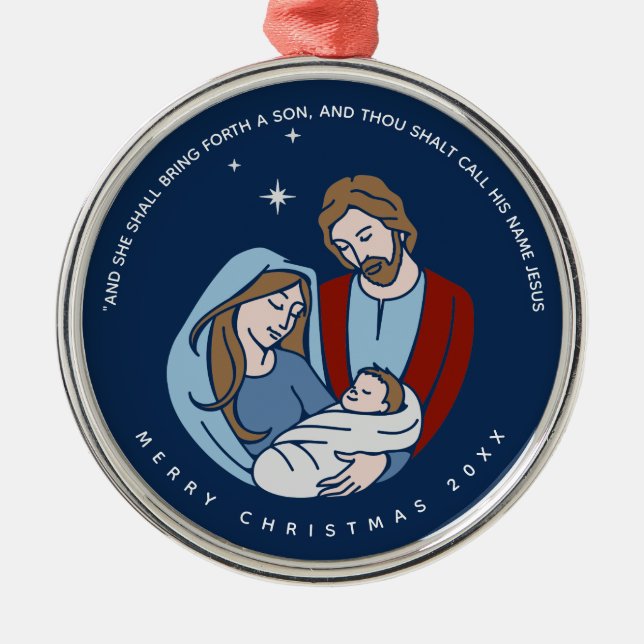 Ornement En Métal Bébé Jésus Nativité Scène Noël (Devant)