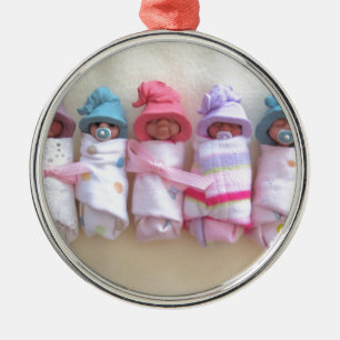 Ornement En Métal Bébés d'argile, casquettes d'Elf, sommeil,