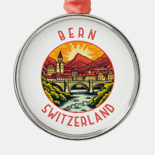 Ornement En Métal Bern Suisse Retro Cercle en détresse