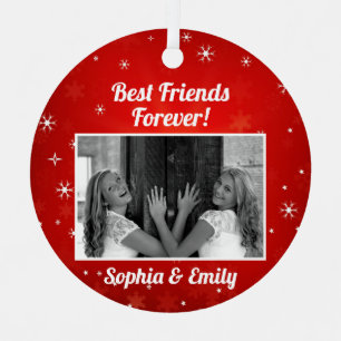 Ornement En Métal Best Friends Besties BFF Ajouter des noms de photo