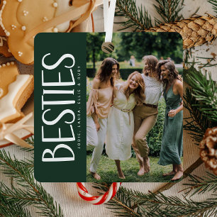 Ornement En Métal BESTIES tendance photo et citation Keepsaké cadeau