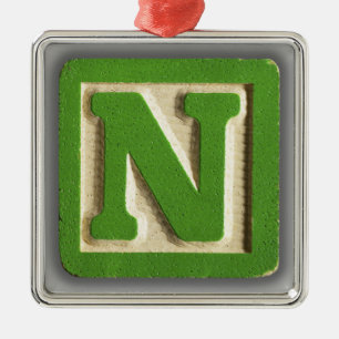 Ornement En Métal Bloc N de jouet d'alphabet
