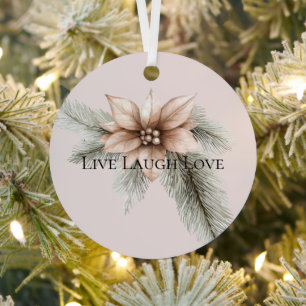 Ornement En Métal Boho Blush rose Noël Floral Arbre de Noël