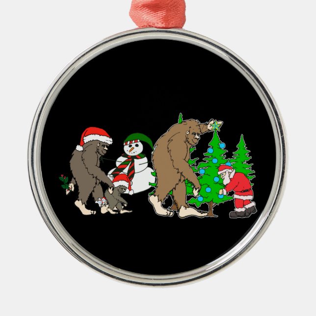 Ornement En Métal Bonhomme de neige de Bigfoot Père Noël (Devant)