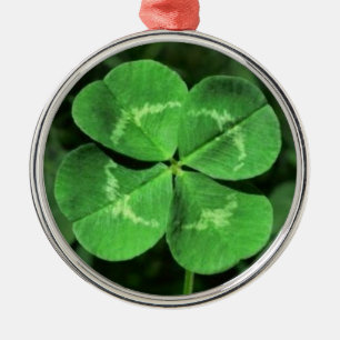 Ornement En Métal Bonne chance : Lucky Four Leaf Clover Orament