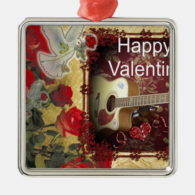 Ornement En Métal Bonne Saint Valentin Tunes dans mon coeur (Devant)