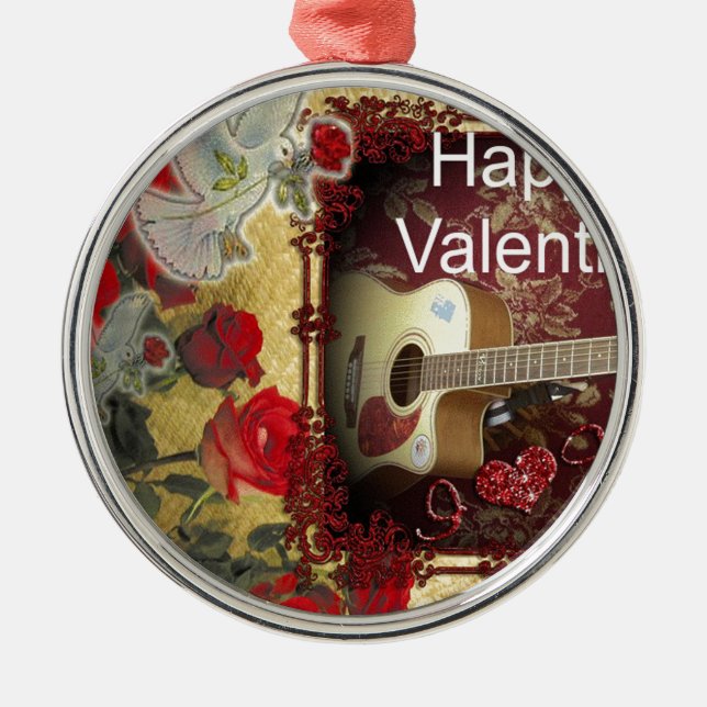 Ornement En Métal Bonne Saint Valentin Tunes dans mon coeur (Devant)