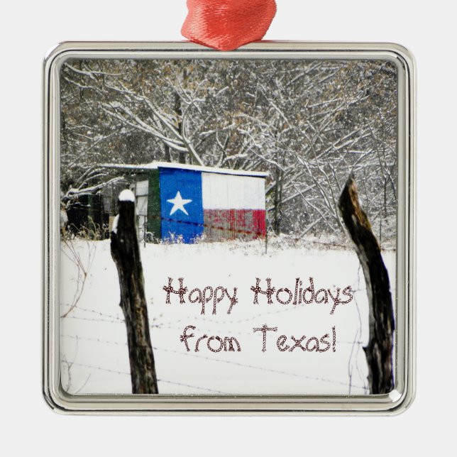 Ornement En Métal Bonnes fêtes de l'ornement du Texas (Devant)