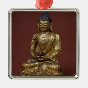 Ornement En Métal Bouddha Amitayus assis dans la méditation