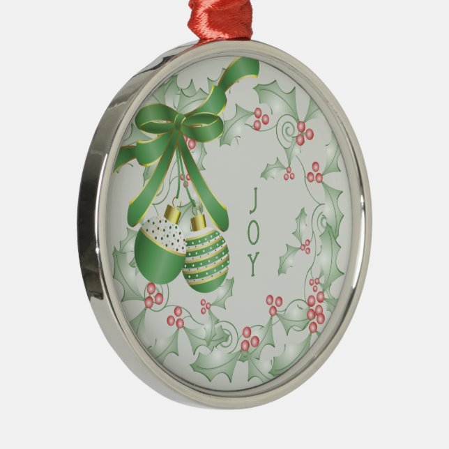 Ornement En Métal Boughes de Noël vert vif rose (Droite)