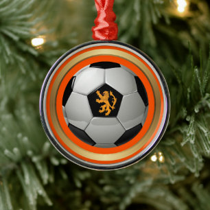 Ornement En Métal Boule de football Pays-Bas, Lion hollandais sur or