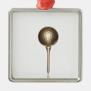 Ornement En Métal Boule et pièce en t de golf d'or