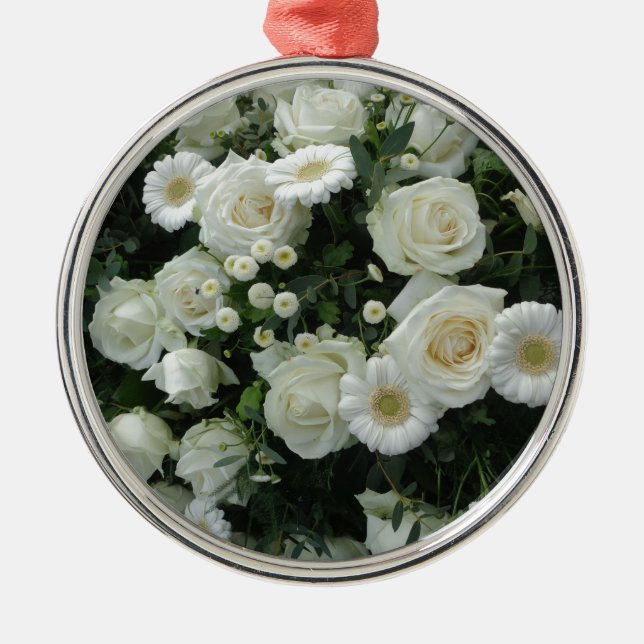 Ornement En Métal Bouquet de fleurs blanches (Devant)