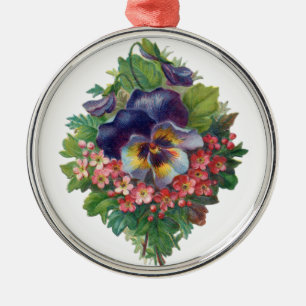 Ornement En Métal Bouquet pourpre victorien de pensée pour le jour
