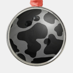 Ornement En Métal Bowling Ball Cow Grey