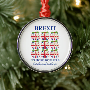 Ornement En Métal BREXIT   Pudding de Noël   UNION JACK