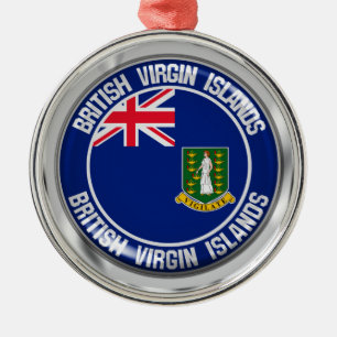 Ornement En Métal British Virgin Islands Round Emblem