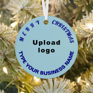 Ornement En Métal Business Christmas Light Blue Circle