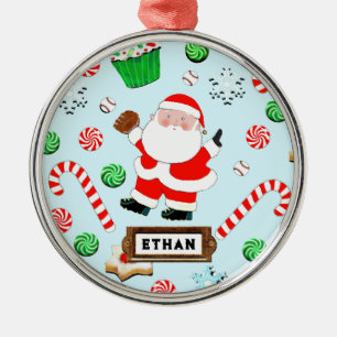 Ornement En Métal Cadeau de vacances de baseball personnalisé