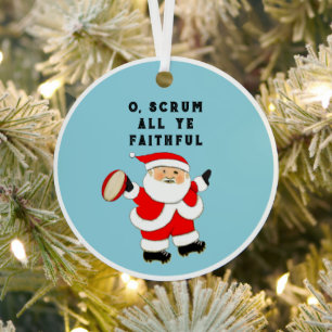 Ornement En Métal Cadeau de vacances de rugby personnalisé