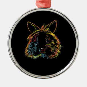 Ornement En Métal Cadeau lapin   Lapin Coloré Lapin Lionhead Rabbit