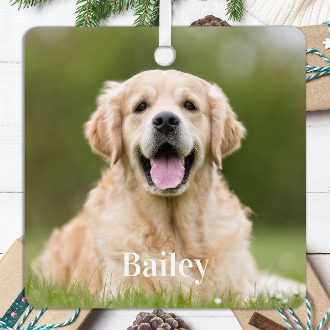 Ornement En Métal Cadeau personnalisé avec photo d'animal de compagn (Créateur téléchargé)