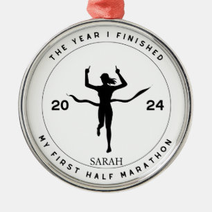 Ornement En Métal Cadeau Personnalisé De Première Demi-Marathon Pour